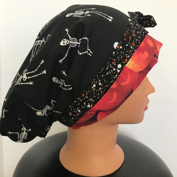 Scrub CAP/HAT *Reversible *Long Ties *Halloween - Picture 2 of 16